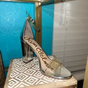 Sam Edelman 7.5 Metallic Silver Heels